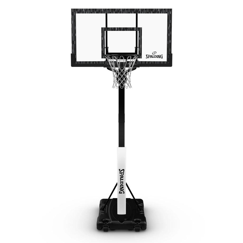 Panier de basketball portable Spalding de 152 cm avec panneau en acrylique, cric à vis et cercle Arena Slam – Jeu en extérieur