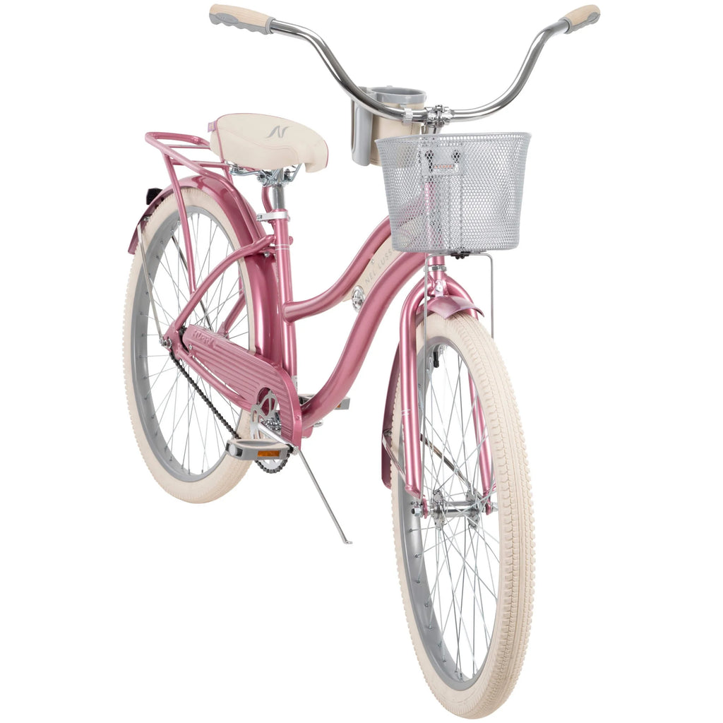Vélo de plage cruiser Nel Lusso pour femme 26 po, taffeta rose