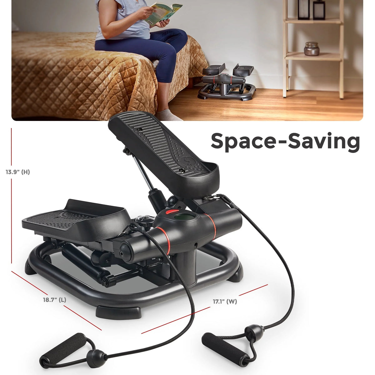 Sunny Health & Fitness Mini Stepper Appareil d’exercice de montée de marches avec capacité de charge supérieure - SF-S021054