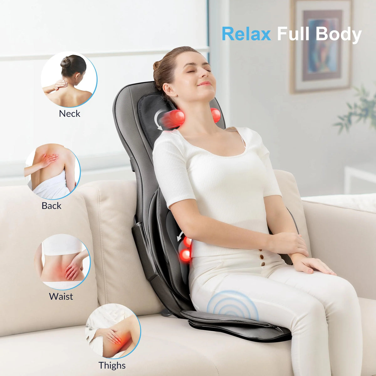 COMFIER Appareil de massage Shiatsu pour nuque et dos avec chaleur