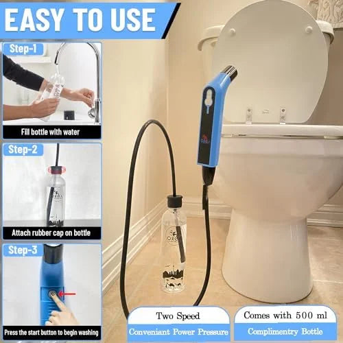 Bouteille de bidet de voyage portable Orca, vaporisateur personnel à main, bidet de voyage électrique pour camping, hygiène personnelle, soins pour bébé, pulvérisateur de toilettes pour le nettoyage