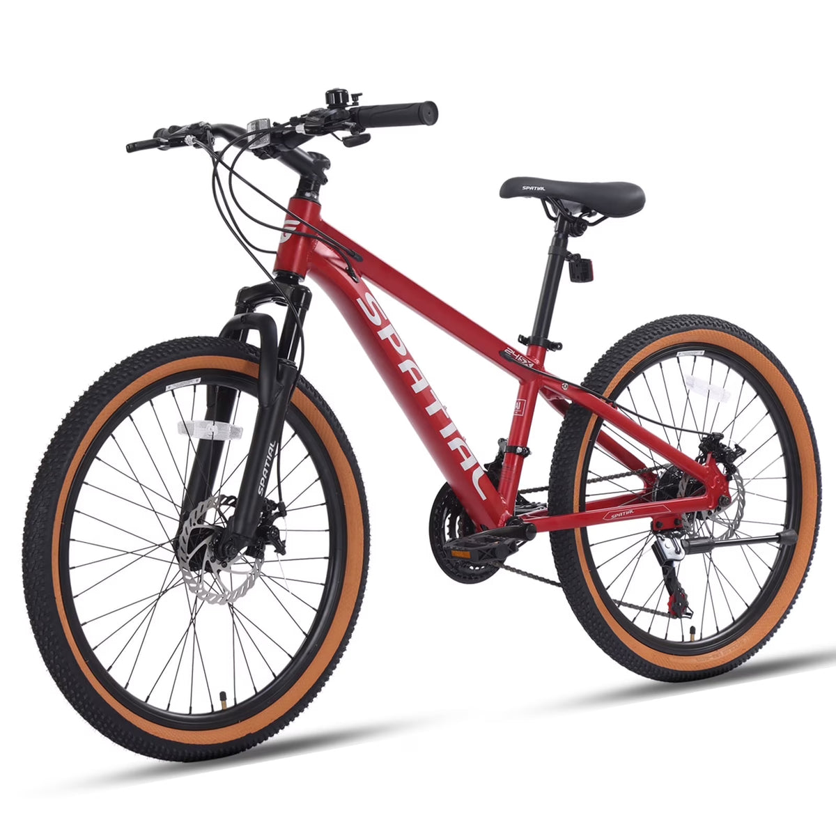Vélo tout-terrain SPATIAL 24 pouces pour adolescents, VTT 21 vitesses, cadre en aluminium et doubles freins à disque