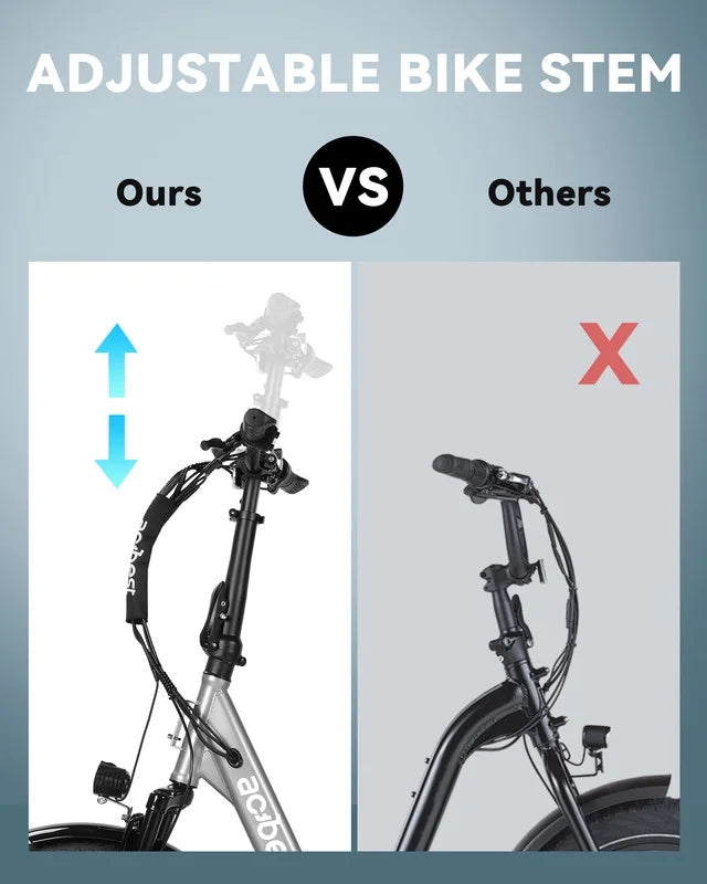 Vélo électrique Actbest pour adultes, Mars 20'' Pneu large Vélo pliant électrique avec moteur de pointe 1200W, 7 vitesses 28MPH, Batterie amovible 48V 499Wh, Potence de vélo réglable, Vélo électrique pliable UL2849 (Noir)