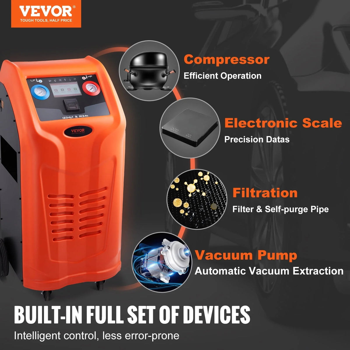Machine de récupération et de recharge de réfrigérant BENTISM entièrement automatique pour R134a et R1234yf