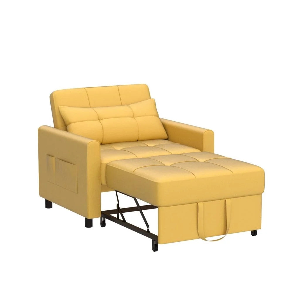 Fauteuil convertible avec couchage, canapé-lit convertible 3-en-1 Aiho avec fauteuil inclinable et couchage gigogne - Gris foncé