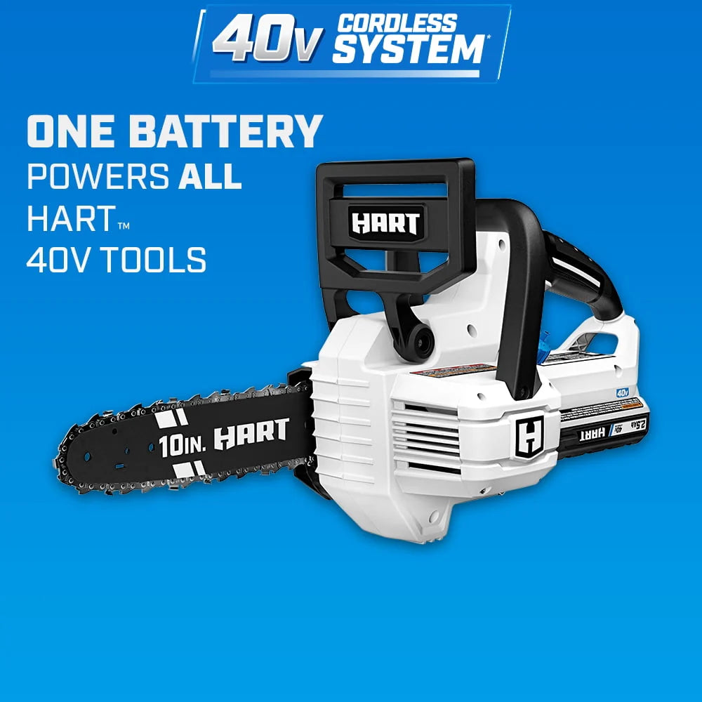 Kit de tronçonneuse sans fil HART 40 volts de 10 pouces, (1) batterie lithium-ion de 2,5 Ah