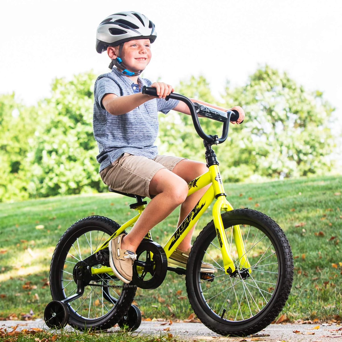 Vélo pour enfant Rock It Boy 18 po, jaune poudré fluo