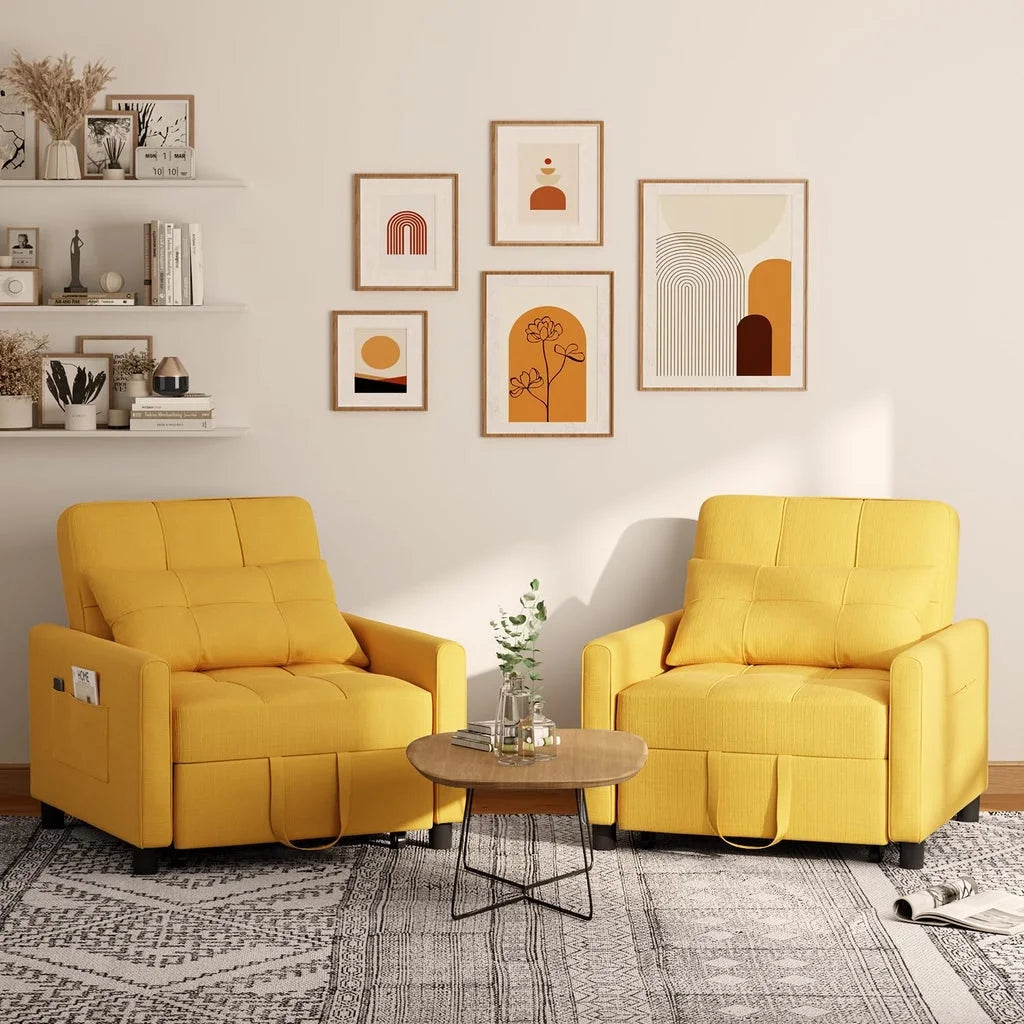 Fauteuil convertible avec couchage, canapé-lit convertible 3-en-1 Aiho avec fauteuil inclinable et couchage gigogne - Gris foncé