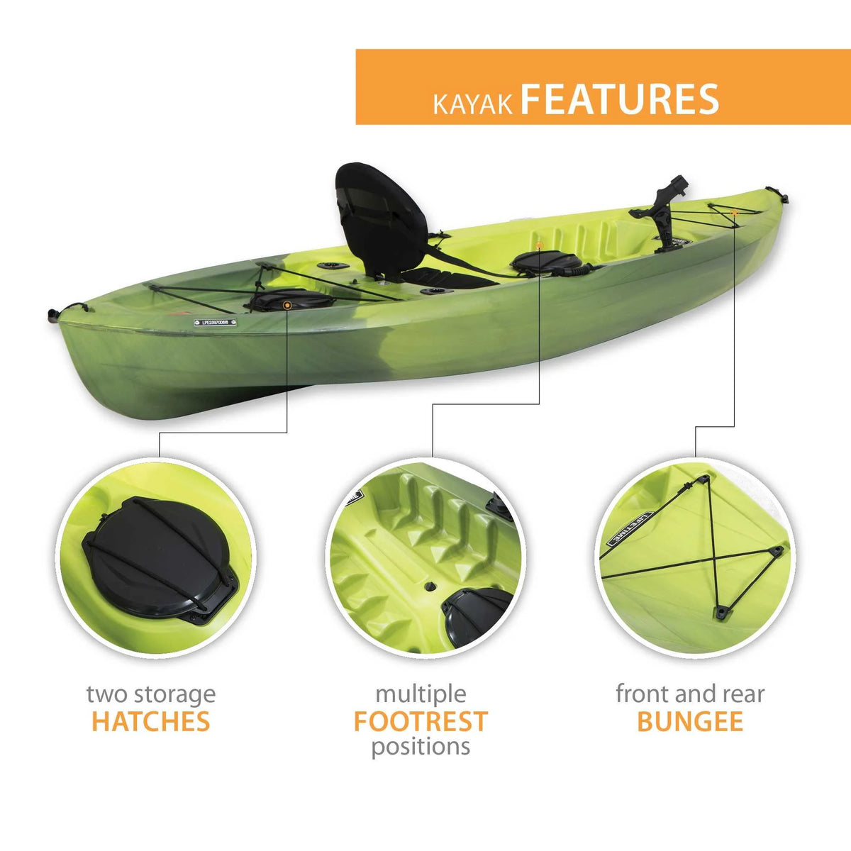 Kayak de pêche Lifetime Tamarack Angler 10 pi, Volcano Fusion (91340)