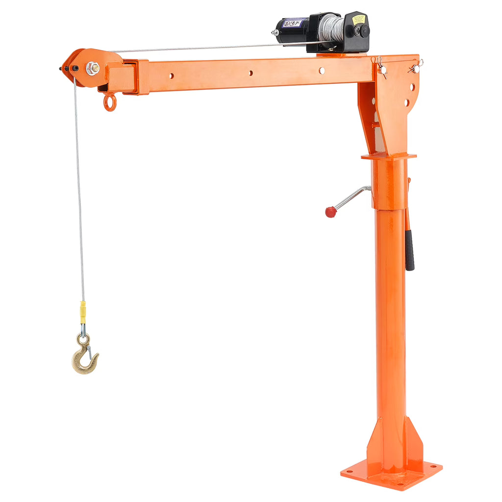 Grue électrique pour pick-up VEVOR, 1 100 lb, grue de benne pliable montée sur camion avec treuil électrique de 3 500 lb, palan à flèche en acier pour pick-up avec pivot à 360° pour le levage de marchandises dans la construction et l'usine