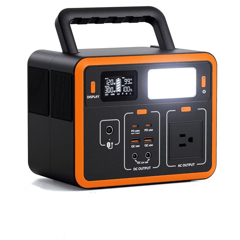 Station d'alimentation portable 300W, générateur solaire portable 288Wh 90000mAh avec lampe LED, générateur solaire d'extérieur pour camping, camping-car, alimentation de secours à domicile, alimentation d'urgence