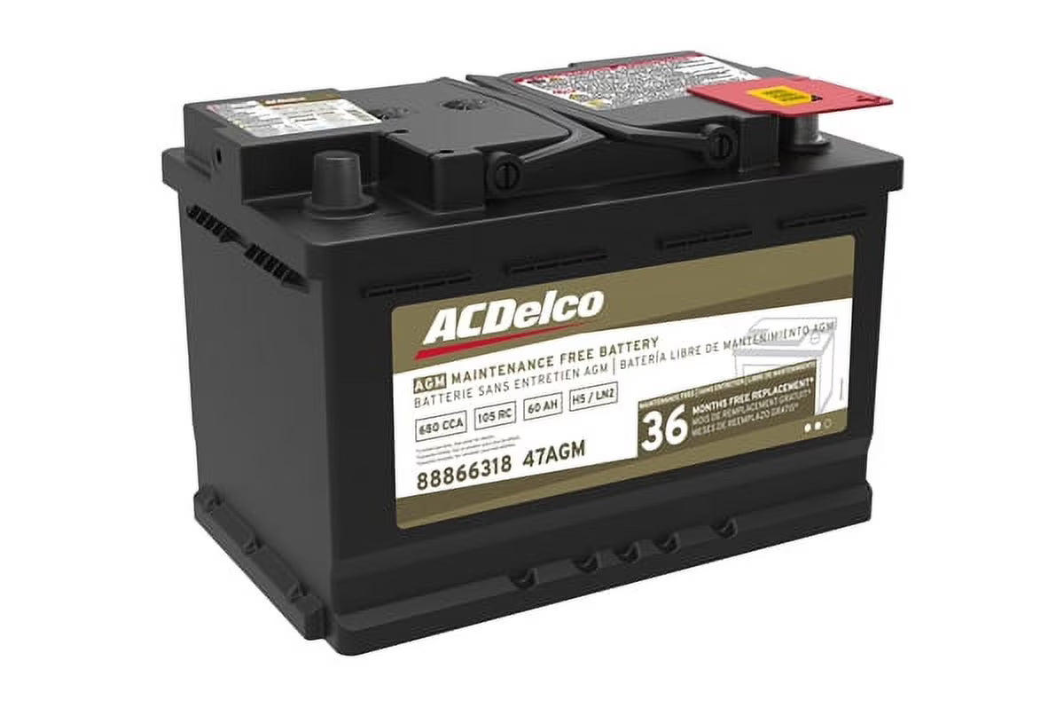 Batterie d’origine ACDelco, groupe 47, bornes supérieures