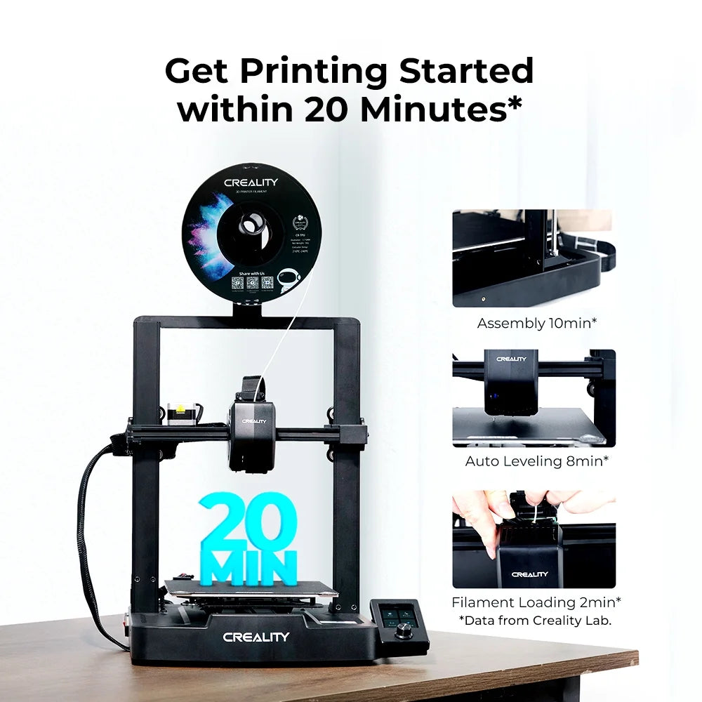 Imprimante 3D Creality Ender 3 V3 SE avec nivellement automatique CR Touch, double axe Z, chargement automatique du filament, vitesse d’impression accrue de 250 mm/s, extrudeur direct Sprite, volume d’impression de 8,66 x 8,66 x 9,84 pouces