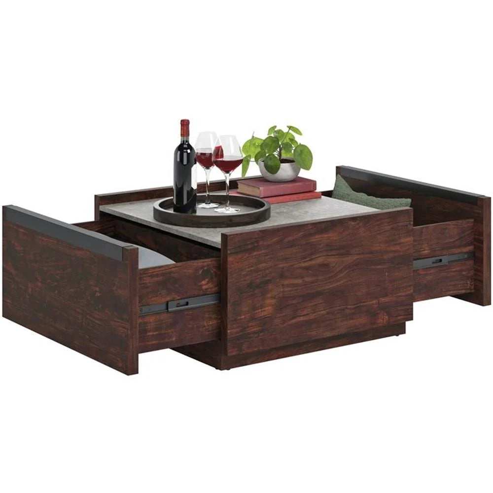 Table basse contemporaine en bois d'ingénierie Pemberly Row marron