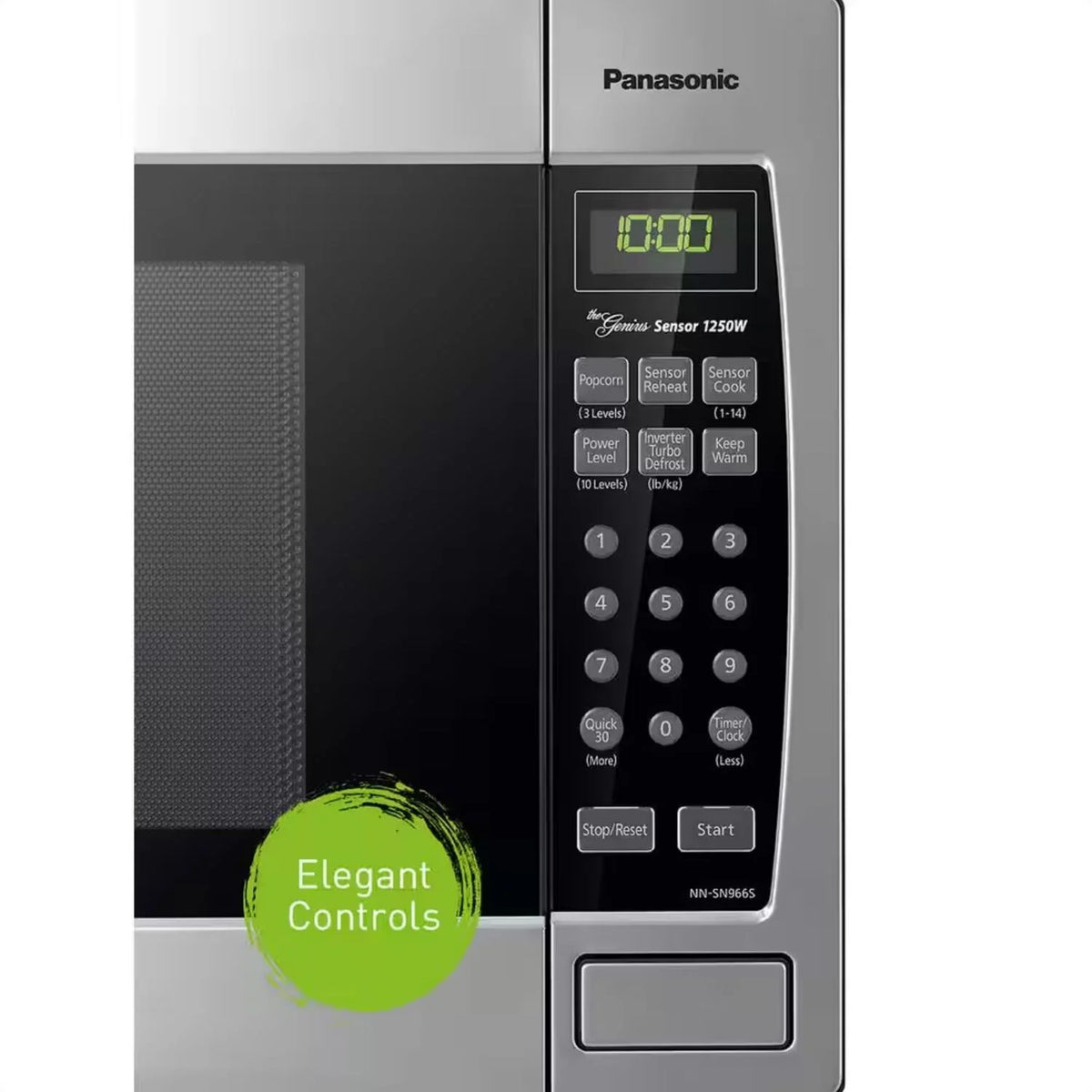 Panasonic 2,2 pi³ 1250 W Micro-ondes de comptoir avec technologie Inverter, Acier inoxydable NN-SN95HS