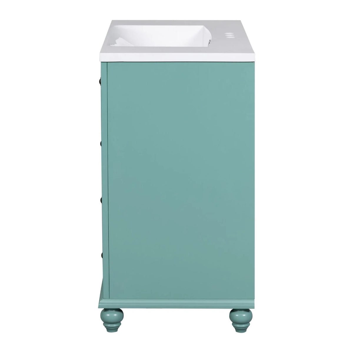 Meuble-lavabo de salle de bains Harper & Bright Designs 30 avec lavabo, armoire de salle de bains avec plateau en céramique, portes et tiroir de rangement multifonctionnels, vert