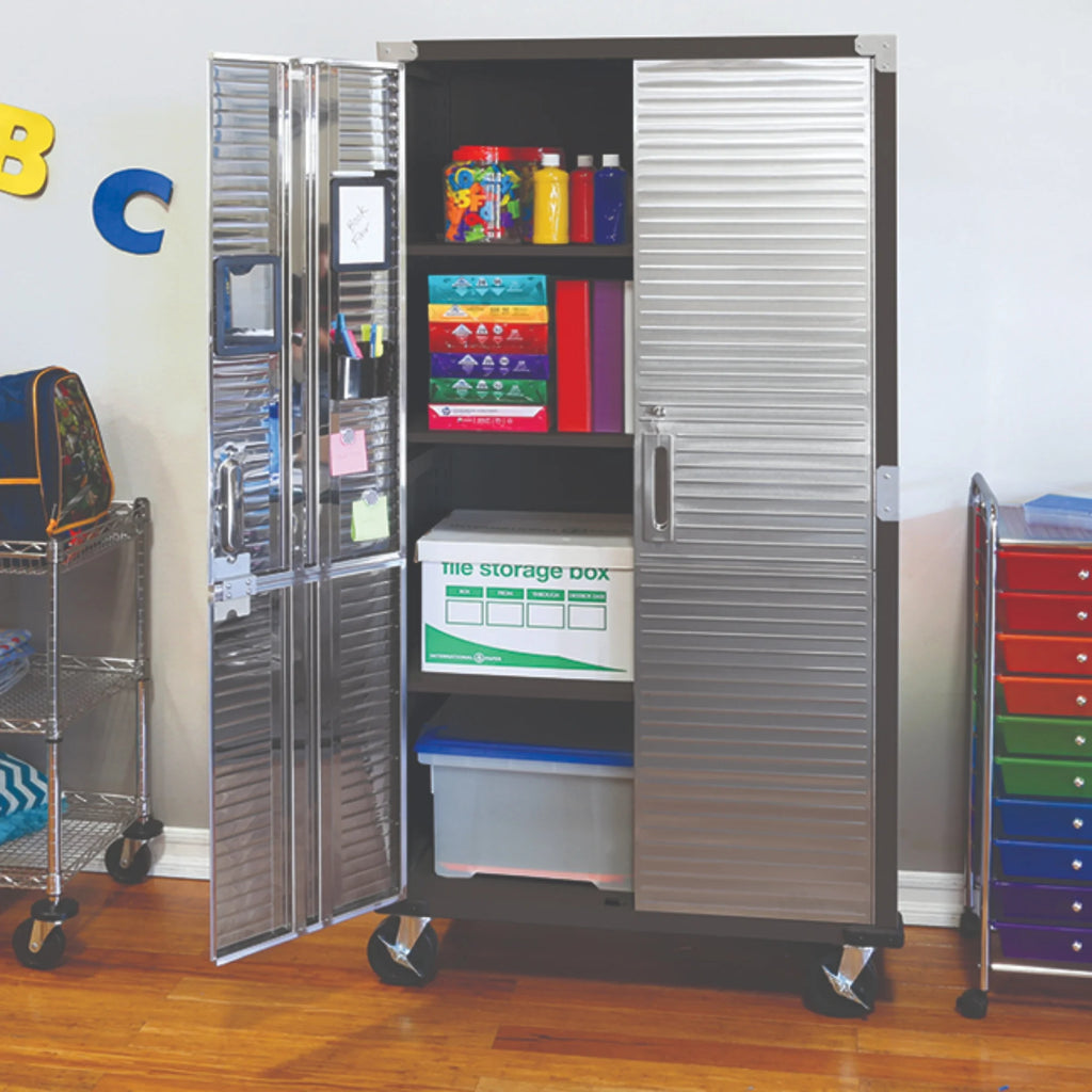 Seville Classics Classeur de rangement verrouillable à corps en acier UltraHD, unité d’étagères, 36 po l x 18 po P x 72 po H, granit