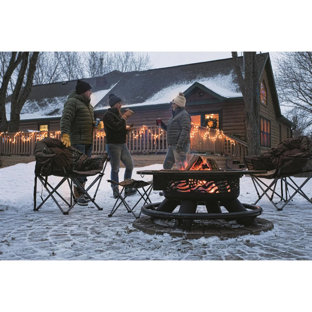 CASTLECREEK 47 Brasero avec grille de barbecue géométrique