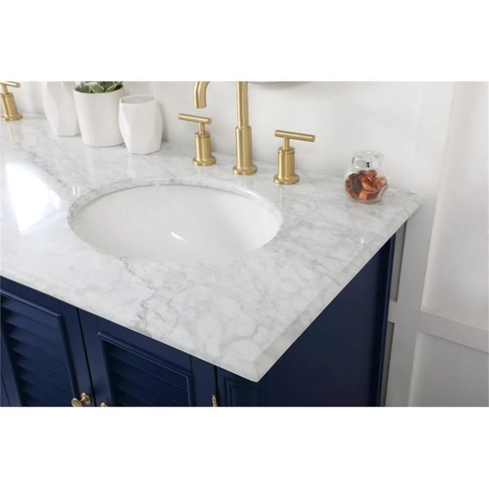Meuble-lavabo double élégant de 60 pouces pour salle de bain, blanc antique