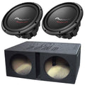 Lot de 2 pièces : Pioneer TS-W312D4 12 caisson de basses double 4 ohms pour voiture + enceinte pour caisson de basses double 12 QPower QBOMB