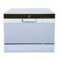 Lave-vaisselle de comptoir Sunpentown 17,24 x 21,65 x 19,69 po, certifié Energy Star, avec départ différé et DEL - Argent
