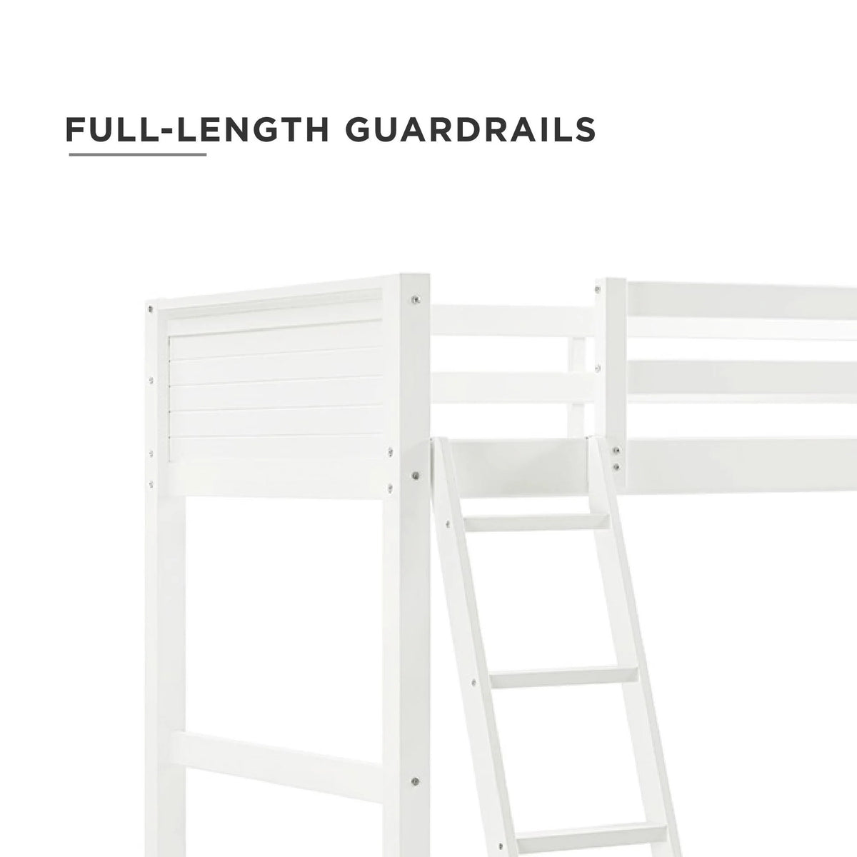 Lit mezzanine simple Your Zone Kiarah avec échelle, blanc