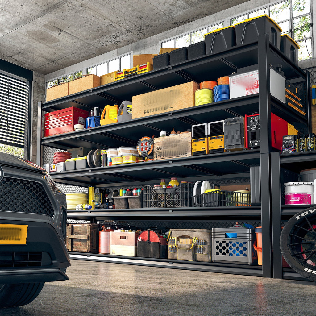 Étagères de garage REIBII 60 po, capacité de 3 000 lb, étagères de rangement robustes et réglables à 5 niveaux, rayonnage métallique, 60 po l x 24 po P x 72 po H