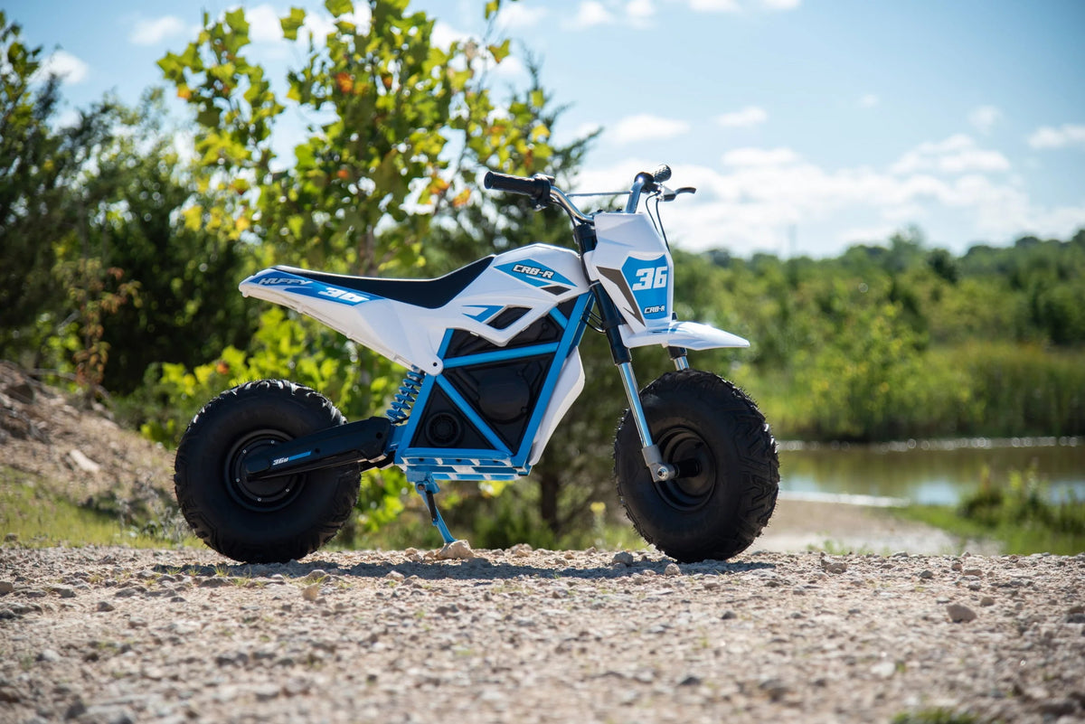 Mini-moto électrique Huffy CR8-R 36 volts, blanche
