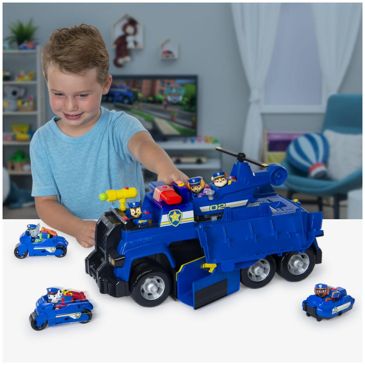 PAW Patrol. Véhicule ultime 5-en-1 de Chase avec lumières et sons. Pour les enfants à partir de 3 ans