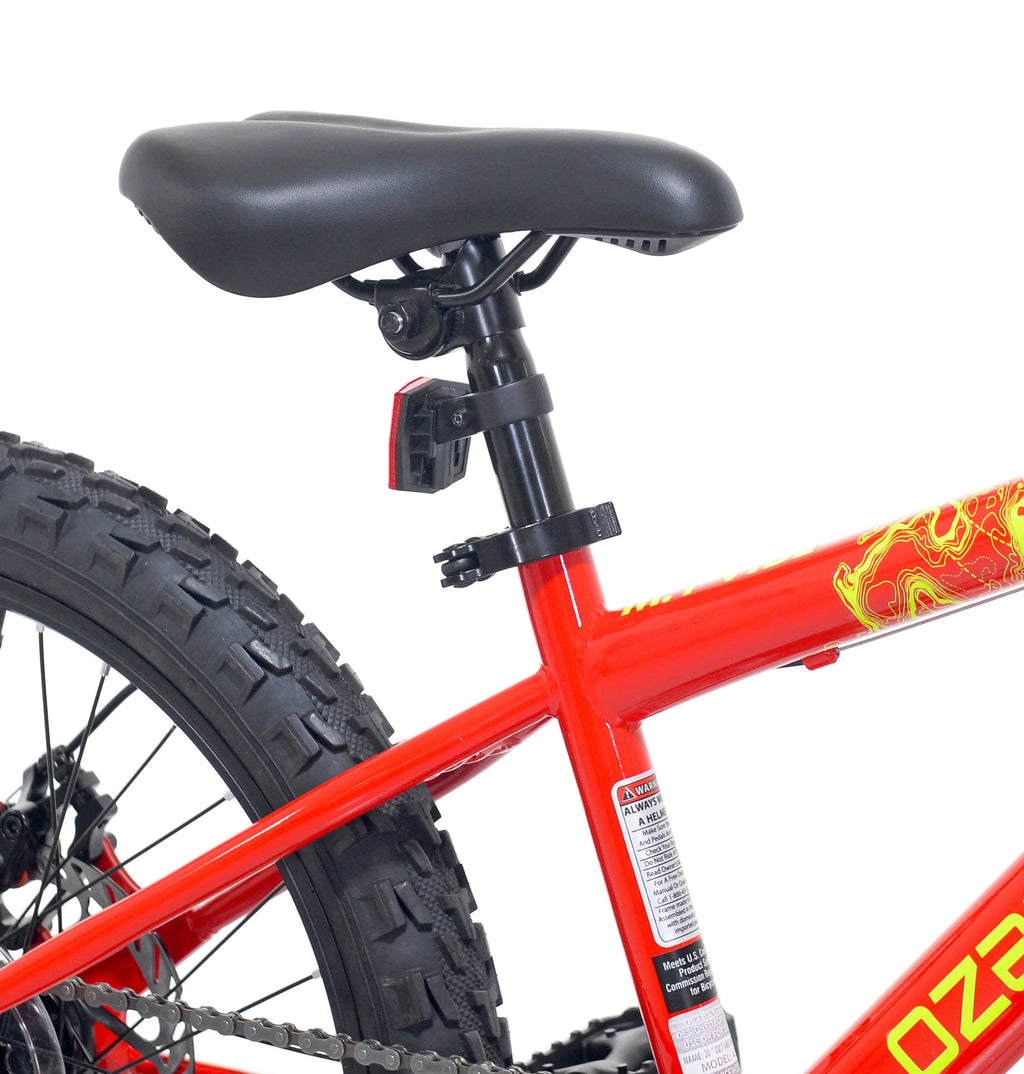 20 VTT Ozark Trail Vibe, 7 vitesses, pour cycliste de 1,20 m à 1,63 m, rouge, enfant/préado/ado, unisexe