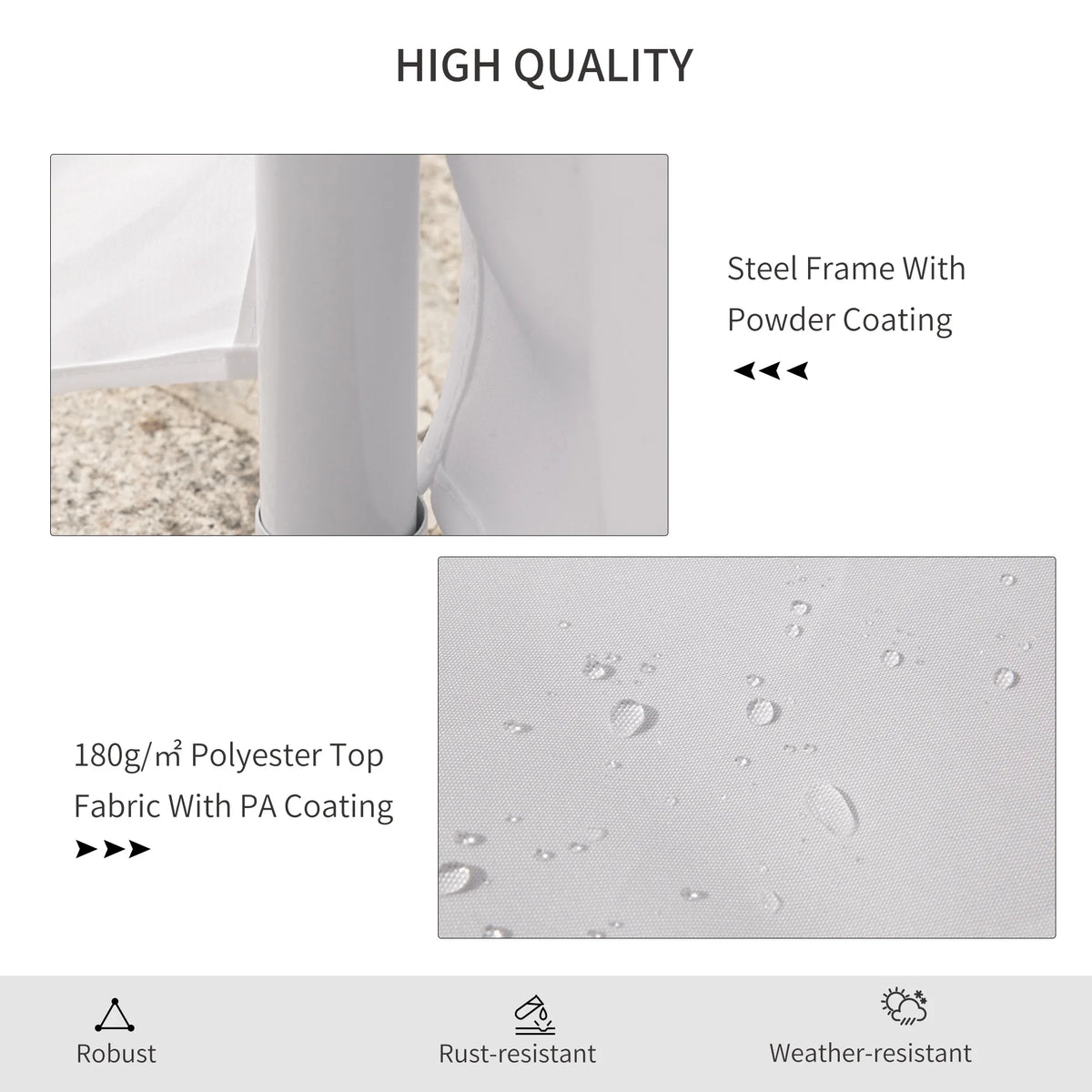 Outsunny 22,3' x 16,4' Tonnelles de réception blanches pour extérieur, portables