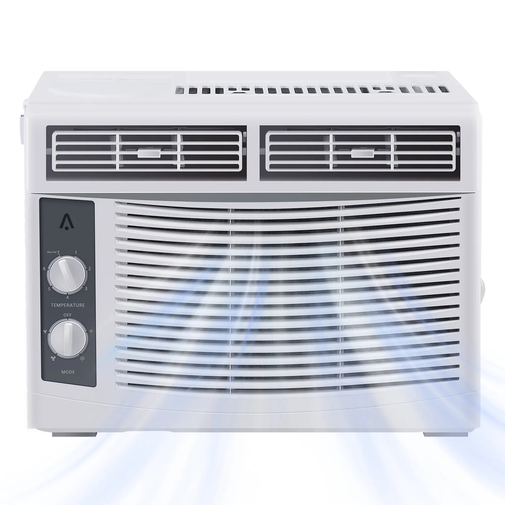 Climatiseur de fenêtre Danolapsi 5 000 BTU, unité de climatisation avec commandes mécaniques faciles à utiliser et filtre réutilisable, refroidissement efficace pour les petites surfaces, refroidit jusqu’à 150 pi², 110-115 V