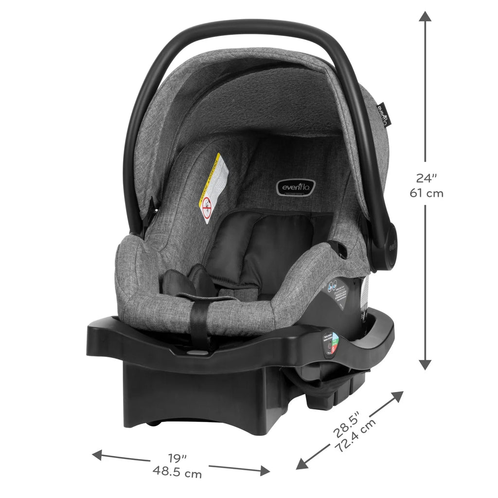 Système de voyage modulaire Evenflo Omni Plus avec siège auto pour bébé LiteMax Sport, gris Mylar, unisexe