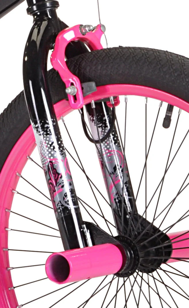 Vélo BMX 20 pouces pour fille, Trouble, noir/rose