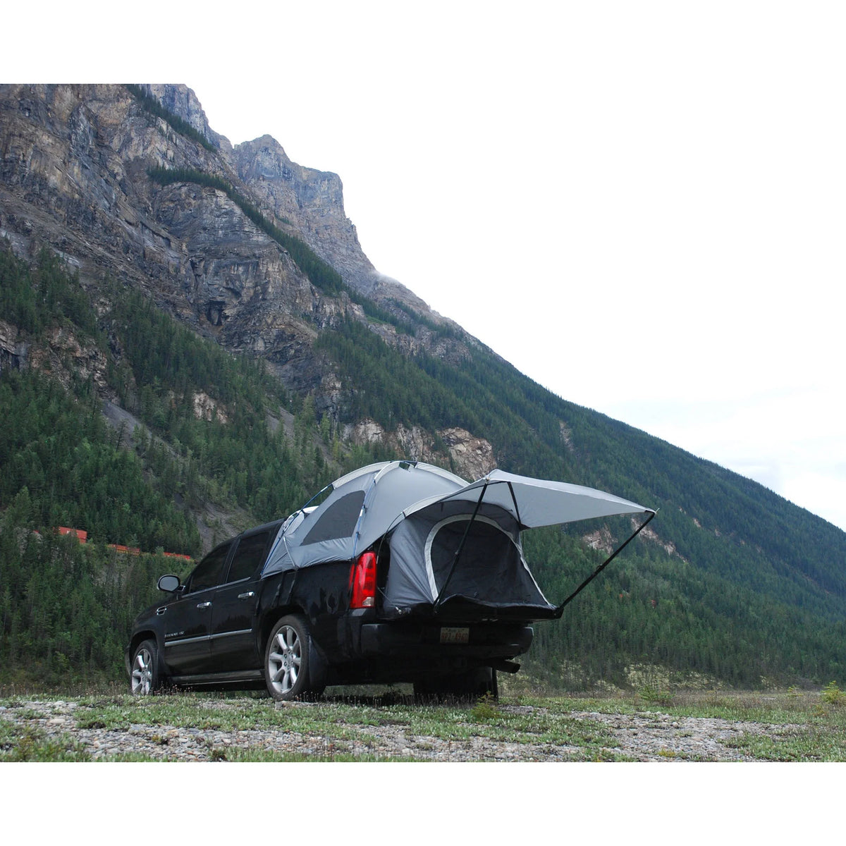 Tente de camping pour 2 personnes avec auvent, pour benne de pick-up, grise, compatible avec les modèles sélectionnés : CHEVROLET AVALANCHE 2002-2013, CADILLAC ESCALADE 2002-2013