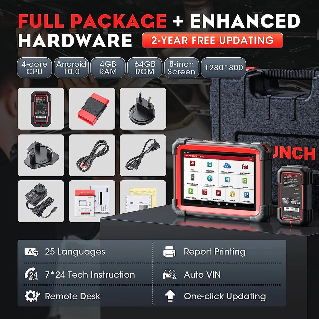 Outil de diagnostic automobile LAUNCH X431 IMMO Elite avec programmation de clés, programmateur de clés X-PROG3, clonage/synchronisation d’ECU, CANFD & DoIP, plus de 39 services, 2 ans de mises à jour gratuites