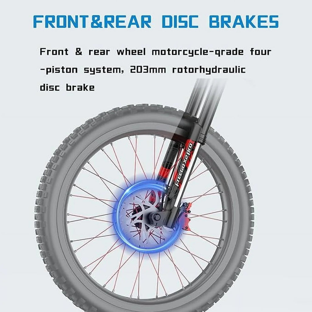Moto électrique Freego X2Pro pour adultes avec moteur de 6 000 W (crête), batterie 60 V/30 Ah, vélo électrique tout-terrain de 80 km/h à 7 vitesses, suspension intégrale 19x2, frein hydraulique à quatre pistons, UL2849MTB