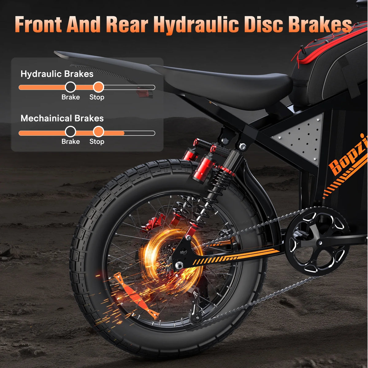 Moto tout-terrain électrique pour adultes, 60 V 35 Ah, 3 000 W, 45 mi/h et autonomie de 37 à 68 mi, vélo de montagne tout-terrain à pneus larges de 25 po, UL2849