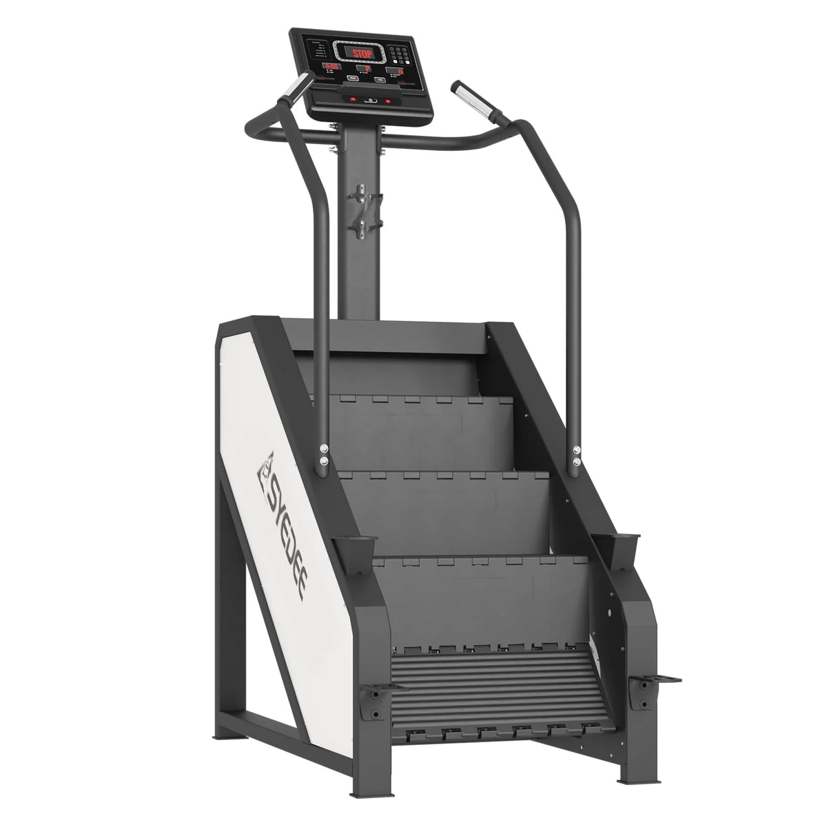 Stairmaster, simulateur d'escalier syedee avec écran LED, appareil de fitness StepMill avec 12 programmes d'entraînement, machine à marches 200 kg, 24-164 marches/minute (blanc)