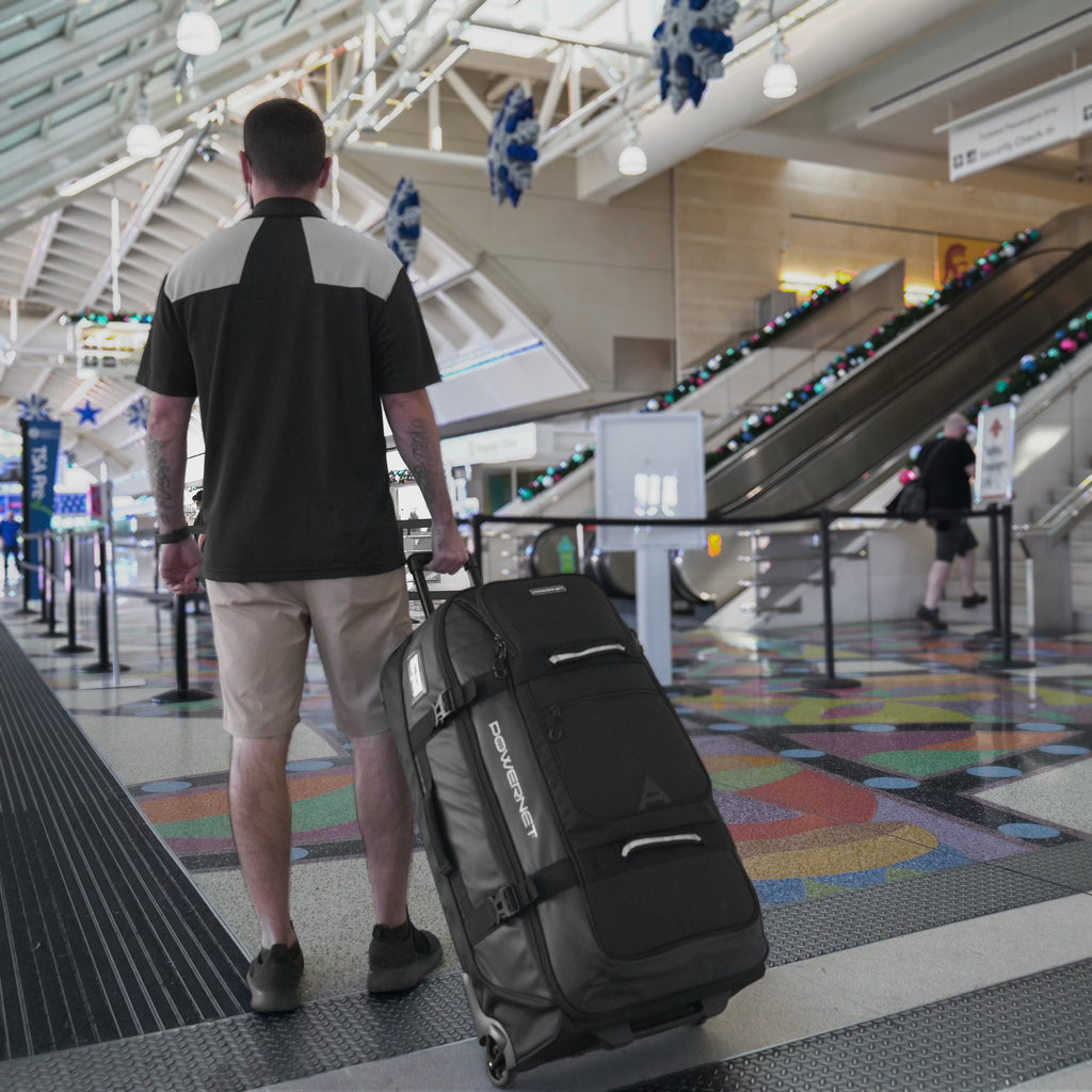 Sac polochon à roulettes PowerNet avec poignée, sac de voyage pour baseball, sac de baseball et de softball pour équipement de receveur, sac de baseball de voyage (petit | 110 L)