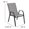 Lot de 5 chaises d’extérieur empilables BizChair noires avec matériau Flex Comfort et structure en métal