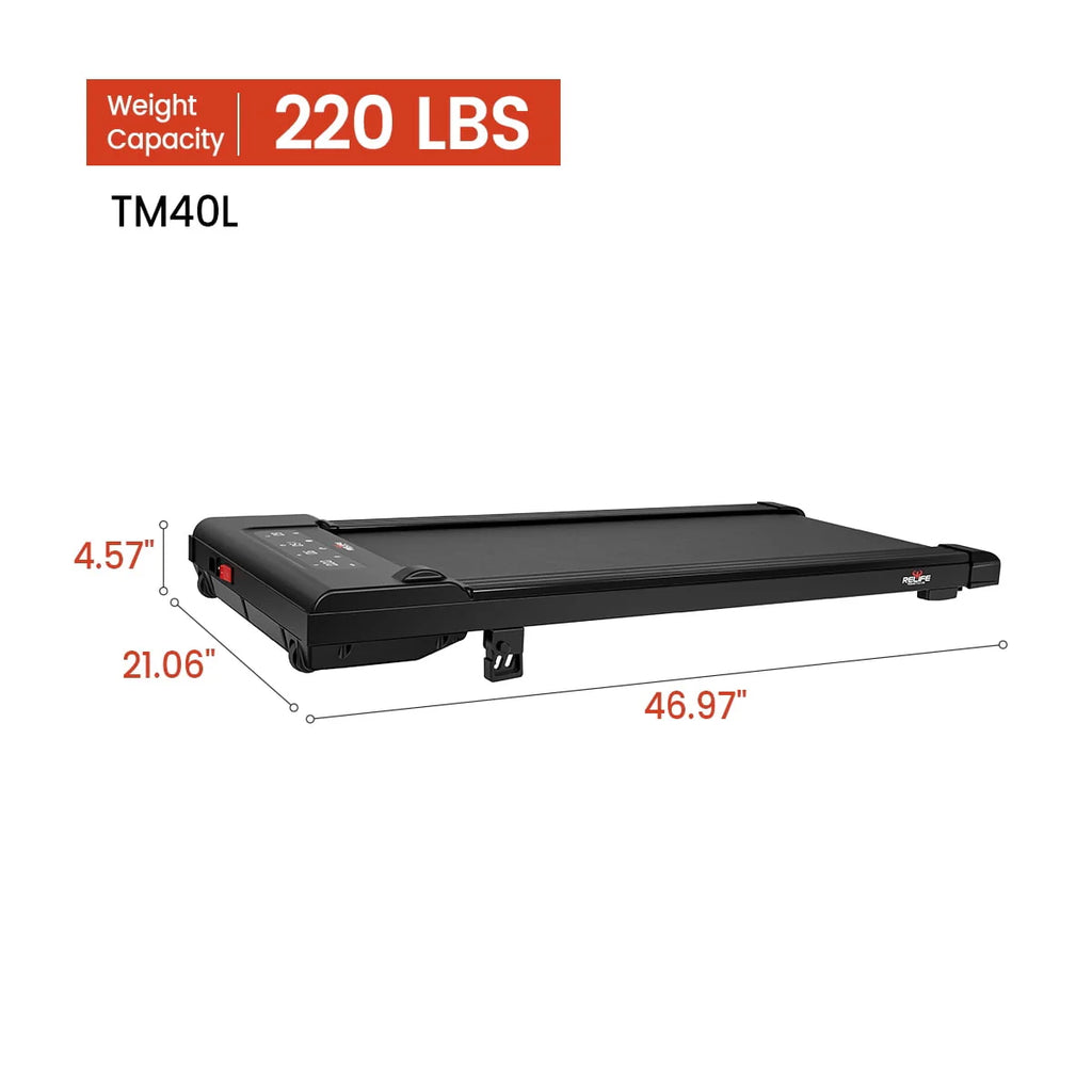 Relife Sports Tapis de course sous bureau 2 en 1 avec inclinaison Tapis de marche portable ,0,5-4mph, Noir