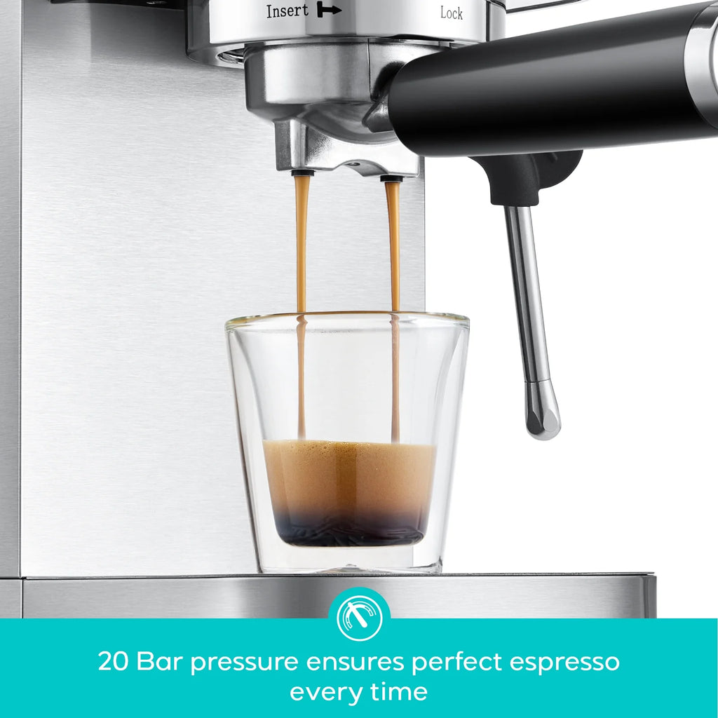 CASABREWS 3700 Essential Machine à expresso et cafetière 20 bars, Acier inoxydable