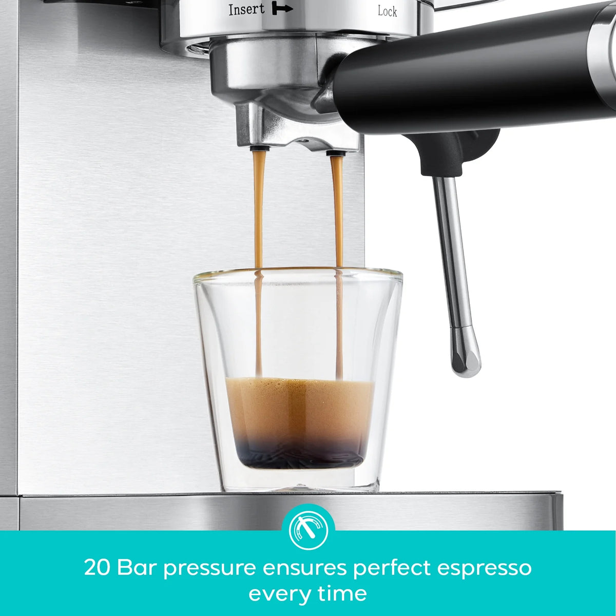 CASABREWS 3700 Essential Machine à expresso et cafetière 20 bars, Acier inoxydable
