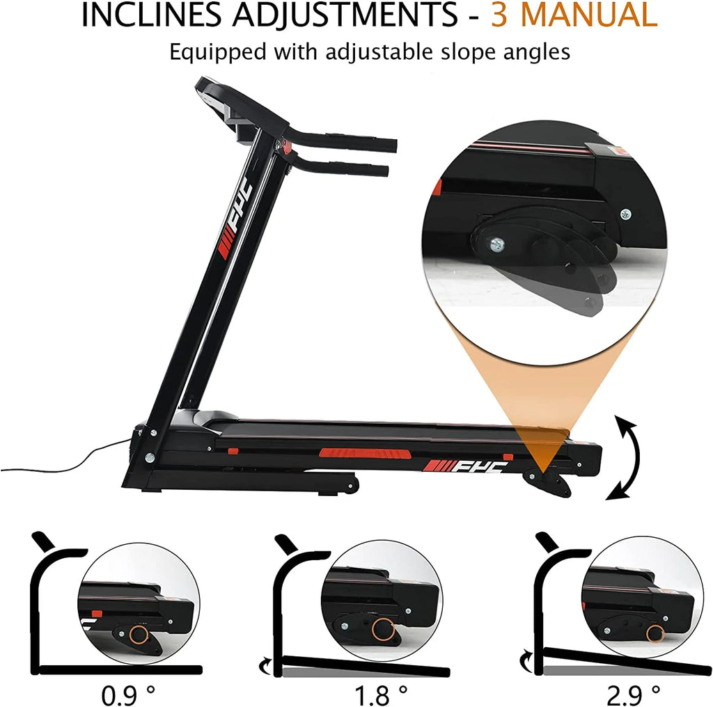 Tapis de course pliable pour la maison avec moteur de 3,5 CV, capacité de charge de 330 lb, inclinaison à 3 niveaux, surface de course de 16,5 po, vitesse de 10 mi/h, tapis de course électrique pliable avec application/Bluetooth/inclinaison
