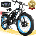Vélo électrique 5000 W (crête) pour adultes, moto électrique avec batterie 60 V 25 Ah, vélo électrique à double moteur 80 km/h, vélo électrique à pneus larges 26 × 4,0, VTT à transmission intégrale et 21 vitesses pour tous les terrains UL 2849