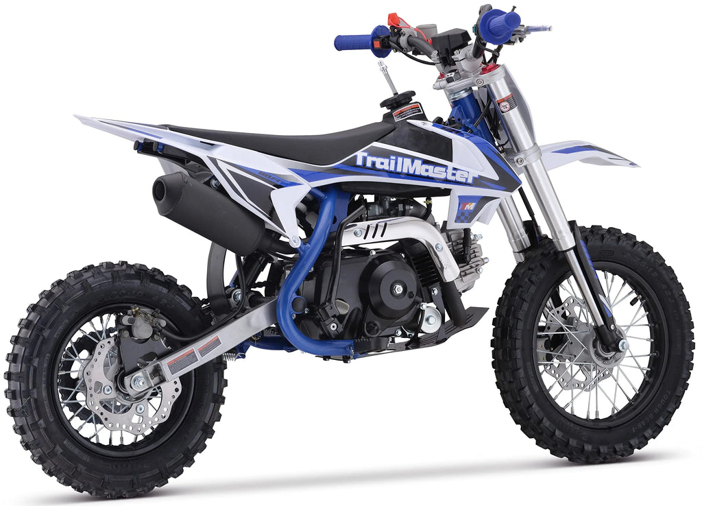 Moto tout-terrain Trailmaster TM15 110 cc semi-automatique à 4 vitesses, hauteur de selle de 24,21 pouces, freins à disque, cadre à double triangulation (rouge)