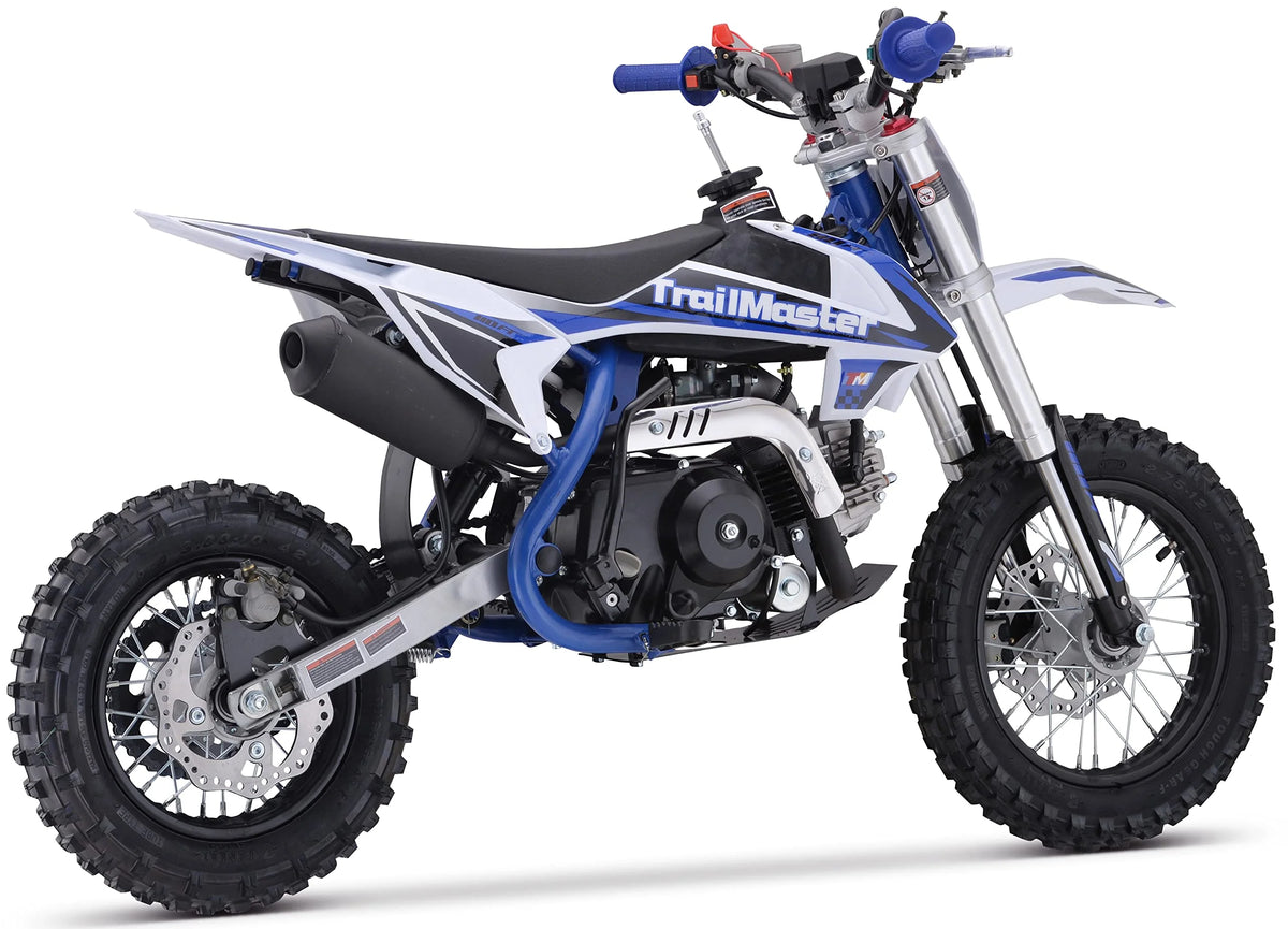 Moto tout-terrain Trailmaster TM15 110 cc semi-automatique à 4 vitesses, hauteur de selle de 24,21 pouces, freins à disque, cadre à double triangulation (rouge)