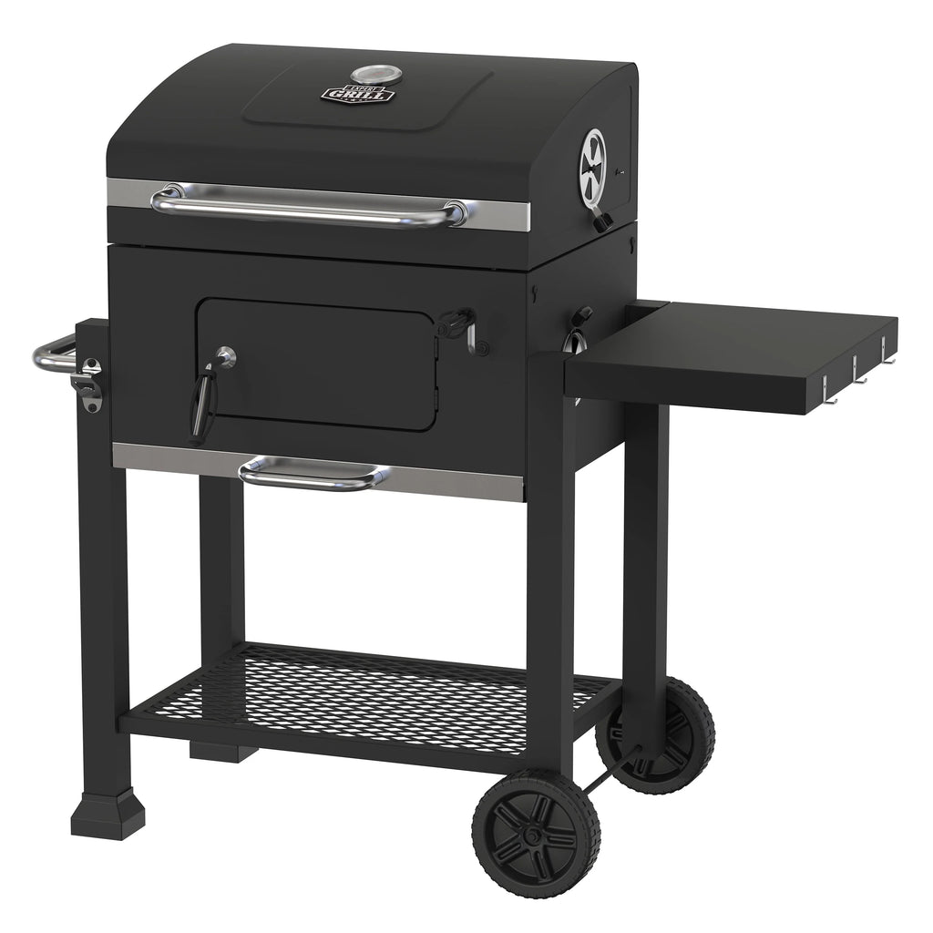 Barbecue robuste au charbon de bois de 24 pouces, noir