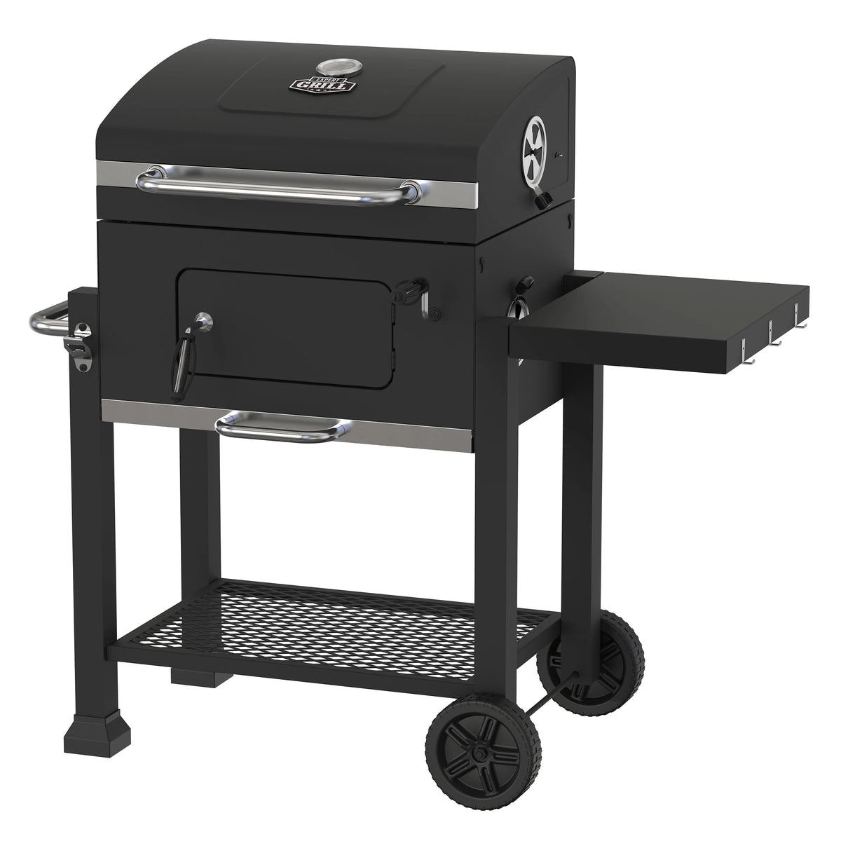 Barbecue robuste au charbon de bois de 24 pouces, noir